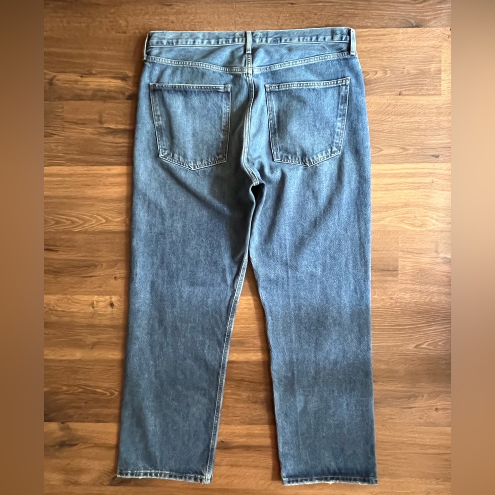 Agolde Blue Straight Leg Jeans - Picture 3 of 8